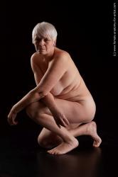 Nude Woman White Kneeling poses - ALL short blond Standard Photoshoot Chubby Pinup